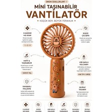 Byanes Mini Taşınabilir El Fanı, Sessiz USB Masaüstü Vantilatör, Ayıcık Temalı