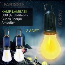 Byanes Güneş Enerjili Kamp Lambası, Askılı, Suya Dayanıklı, 4 Mod LED Ampul
