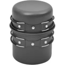 Byanes Mini Tencere ve Tava Seti, Siyah, Bpa Free Çelik, Kamp ve Kampçılık Için