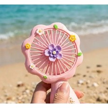 Byanes Mini El Vantilatörü, USB Şarjlı Çiçekli Fan, Yaz Serinliği Için Sevimli
