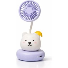 Byanes LED Işıklı Mini Vantilatör USB Şarjlı, Taşınabilir Masaüstü Fan