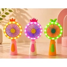 Byanes Taşınabilir Mini El Fanı, 2 Kademeli Işıklı, Sessiz, Dekoratif, Usb, 18X18X4 cm