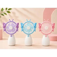 Byanes Mini Kanat Tasarımlı El Fanı, USB Şarjlı, 3 Kademe, Taşınabilir, Sessiz, Şık