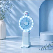 Byanes LED Işıklı Mini Taşınabilir Vantilatör, Şarjlı Sessiz Fan, Masaüstü ve El Tipi