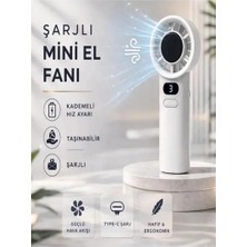 Byanes Taşınabilir Mini El Fanı, Kademe Hız Ayarlı, Dijital Gösterge, Serinlik Sağlar