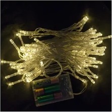 Byanes 10M Peri Beyaz LED Pilli Noel ve Yılbaşı Ağaç Dekor Aydınlatma