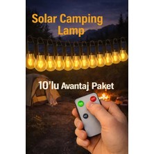 Byanes 10'lu Solar LED Kamp Ampülü Seti, USB Şarjlı ve Kumandalı Açık Hava Işıklandırması