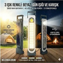 Byanes 45W Çok Fonksiyonlu Günışığı ve Beyaz Işıklı Solar Şarjlı LED Lamba