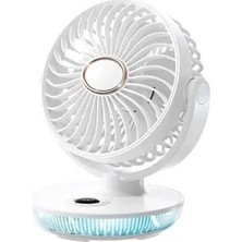 Byanes Şarjlı Mini Masaüstü Fan, Rgb LED Işıklı, Serinleten Vantilatör