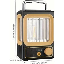 Byanes Çok Modlu Işık Ayarlı Kamp Feneri, Solar Şarj ve USB Çıkışlı, Dayanıklı