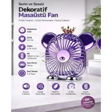Byanes Dekoratif Ayıcık Tasarımlı Taşınabilir Mini Masaüstü Fan 1200 Mah