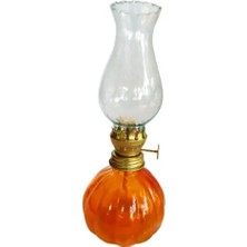 Byanes Turuncu Büyük Boy Nostaljik Gaz Lambası, Şık ve Atmosfer Yaratıcı