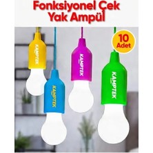 Byanes Renkli Pille Çalışan Portatif LED Çek Yak Ampul 10'lu Paket