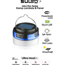 Byanes Mini Pro Kamp Lambası ve Fener, USB Power Bank, Solar Panel, 4 Mod, Flaşlı