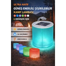 Byanes Ultra Hafif Güneş Enerjili Kamp Lambası, Su Geçirmez, Şişirme, Askı Kanca