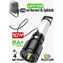 Byanes Çok Modlu USB Şarjlı Kamp El Feneri ve Lamba, Outdoor Askı Aparatıyla