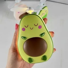Byanes LED Işıklı Avokado Figürlü Mini El Fanı, USB Şarjlı, Çok Fonksiyonlu