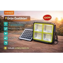 Byanes Güneş Enerjili Taşınabilir Projektör 100W LED Aydınlatma