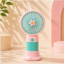 Byanes Mini Masaüstü Fan, USB Şarjlı, Taşınabilir, Sessiz, Pastel Renkler