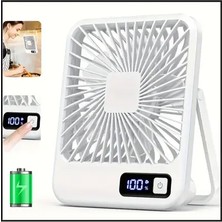 Byanes Ultra Ince Masaüstü Fan, 5 Hızlı, LED Gösterge, Şarjlı, Serinletici