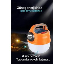 Byanes 50W Çift Işıklı Güneş Enerjili El Feneri ve Kamp Lambası