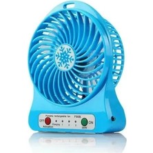 Byanes Mini Taşınabilir Masaüstü Vantilatör, 3 Kademe, Mavi, USB Şarjlı