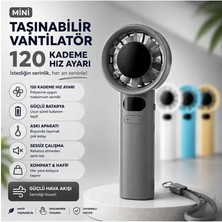 Byanes 120 Kademeli Mini Taşınabilir Vantilatör, Güçlü Batarya ve Askı Aparatı