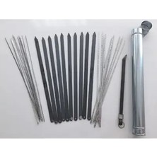 Byanes Mangal Seti 60CM, 10 Adet Adana Şiş, Ciğer ve Kuşbaşı, Şiş Kabı ve Maşa