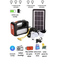 Byanes Çok Fonksiyonlu Solar Panelli Kamp Feneri, Bluetooth ile Güçlü ve Pratik