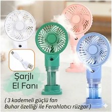 Byanes El Tipi Şarjlı Mini Vantilatör, 3 Kademeli, Usb, Taşınabilir, Masaüstü Fan