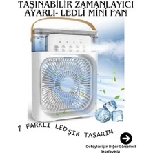Byanes Mini Vantilatör ve Su Püskürtmeli Buhar Makinesi Seti, Taşınabilir ve Serinletici