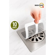 MAİN SHOP Main Shop 10 Adet Yapışkanlı Tek Kullanımlık Banyo Gider Saç Kıl Tutucu ve Mutfak Evye Çöp Ayırma Süzgeci M-740