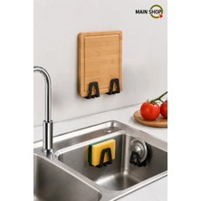 MAİN SHOP 4 Adet Yapışkanlı Paslanmaz Çelik Bulaşık Süngeri Kancalı Tutacağı M-Sng2