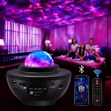 Raylax Starry Projektör Yıldız Gece Lambası Disko Topu Bluetooth USB Hoparlör Çocuk Odası Hediye