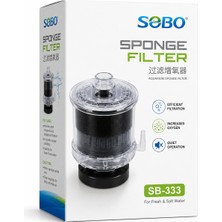 Sobo SB-333 Pipo Filtre Hava Motorlu Akvaryum Filtrasyonu için Güçlü Biyolojik Filtre