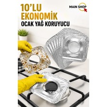 MAİN SHOP 10 Adet Kare Ocak Üstü Yağ Koruyucu Alüminyum Levha 23*23 cm M-749