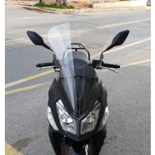 Motocam Sym Jet 14 125 Ön Cam 2017-2026 Model 65CM Şeffaf Renkli 4mm Uzun