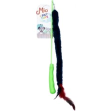 Peluşlu Tüylü Kedi Olta Oyuncağı Yeşil