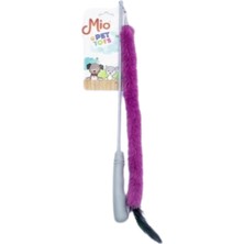 Azrlya Peluşlu Tüylü Kedi Olta Oyuncağı Gri