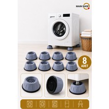 MAİN SHOP 8 Adet Gürültü Engelleyici Ve Kaymaz Vakumlu Titreşim Önleyici Kauçuk Ayak Çamaşır Makinesi M-541