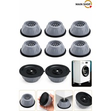MAİN SHOP 8 Adet Gri Silikon Ses Ve Titreşim Azaltıcı Ayaklık Çamaşır Makinesi Ve Kurutma Makineleri M-541
