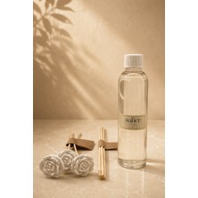 Safier Pera Çubuklu Oda Kokusu Yedek Kit (Refill) 150 ml – 4 Adet Bambu Çubuk & 3 Adet Seramik Taş Çiçek Hediyeli