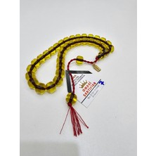 Omari Imzalı Sertifikalı Alman Faturan Sıkma Kehribar Tesbih 11,5X10,3 mm Fıçı Kesim