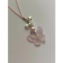 Hb Tasarım Soft Pink Butterfly Y2K Fairycore Telefon Charmı