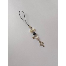 Hb Tasarım Black Ribbon Cross Gotik Telefon Charmı