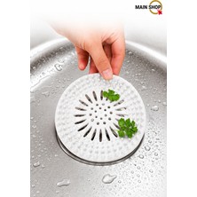 MAİN SHOP Süzgeçli Lavabo Banyo Küvet Tıkacı, Yuvarlak Evye Küvet Banyo Gider Kapağı Beyaz Renk M-140
