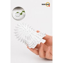 MAİN SHOP Süzgeçli Lavabo Banyo Küvet Tıkacı, Yuvarlak Evye Küvet Banyo Gider Kapağı Beyaz Renk M-140