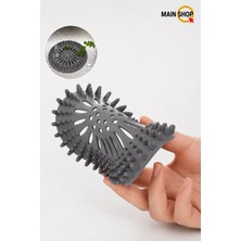 Yuvarlak Silikon Lavabo ve Küvet Süzgeci, Lavabo Tıkacı Gider Koruyucu Gri Renk 1 Adet M-140