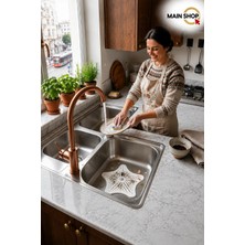 MAİN SHOP Vantuzlu Silikon Kaymaz Yıldız Lavabo Ve Küvet Süzgeci Yıldız Süzgeç Beyaz Renk 1 Adet M-114