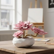 Urfakent P655064 Pembe Nilüfer Sukulent Model 82 Parça Block Oyuncak